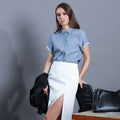 Lara Short Sleeve Hidden Placket Blouse