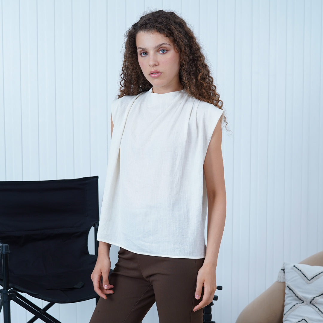 Faye Structures Sleeveless High-Neck Top