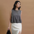 Ingrid Sleeveless Elastic-Hem Stripe Blouse