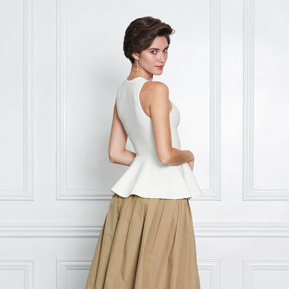 Janiah Ivory Elegance Sleeveless Peplum
