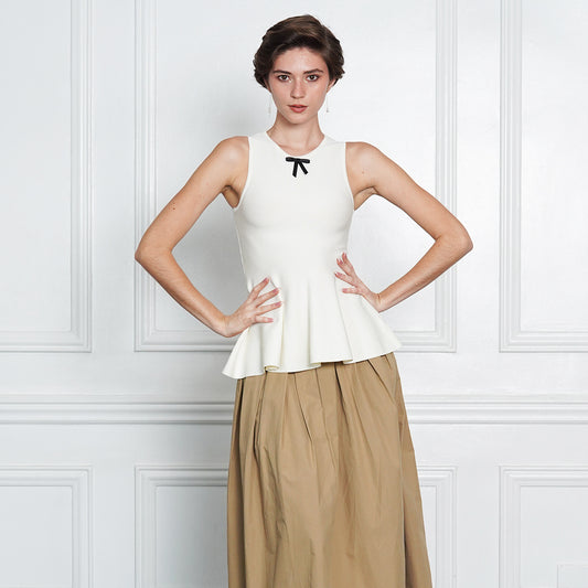 Janiah Ivory Elegance Sleeveless Peplum