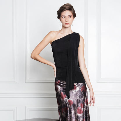 Jazzel Glimmer Drape One-Shoulder Top