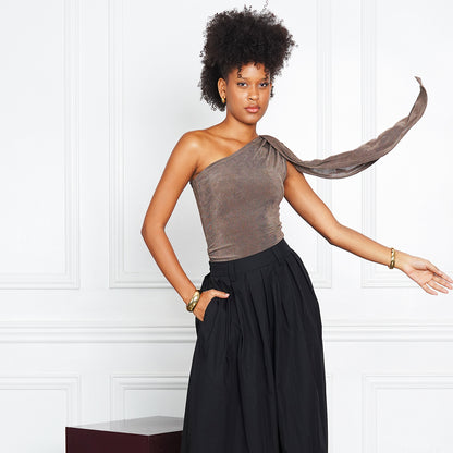 Jazzel Glimmer Drape One-Shoulder Top