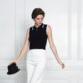 Jamiah Sleek & Sophisticated Contrast-Trim Polo Top