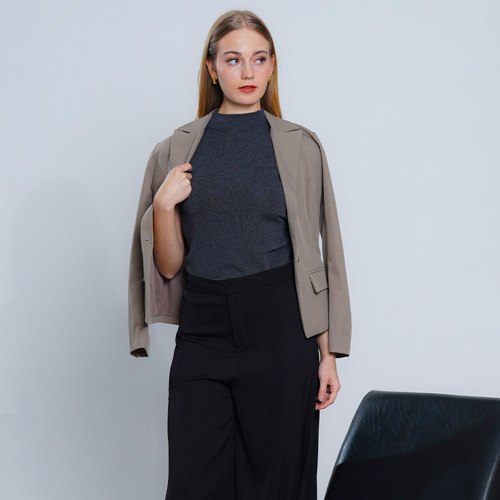Liliana Mock-Neck Side-Split Knit