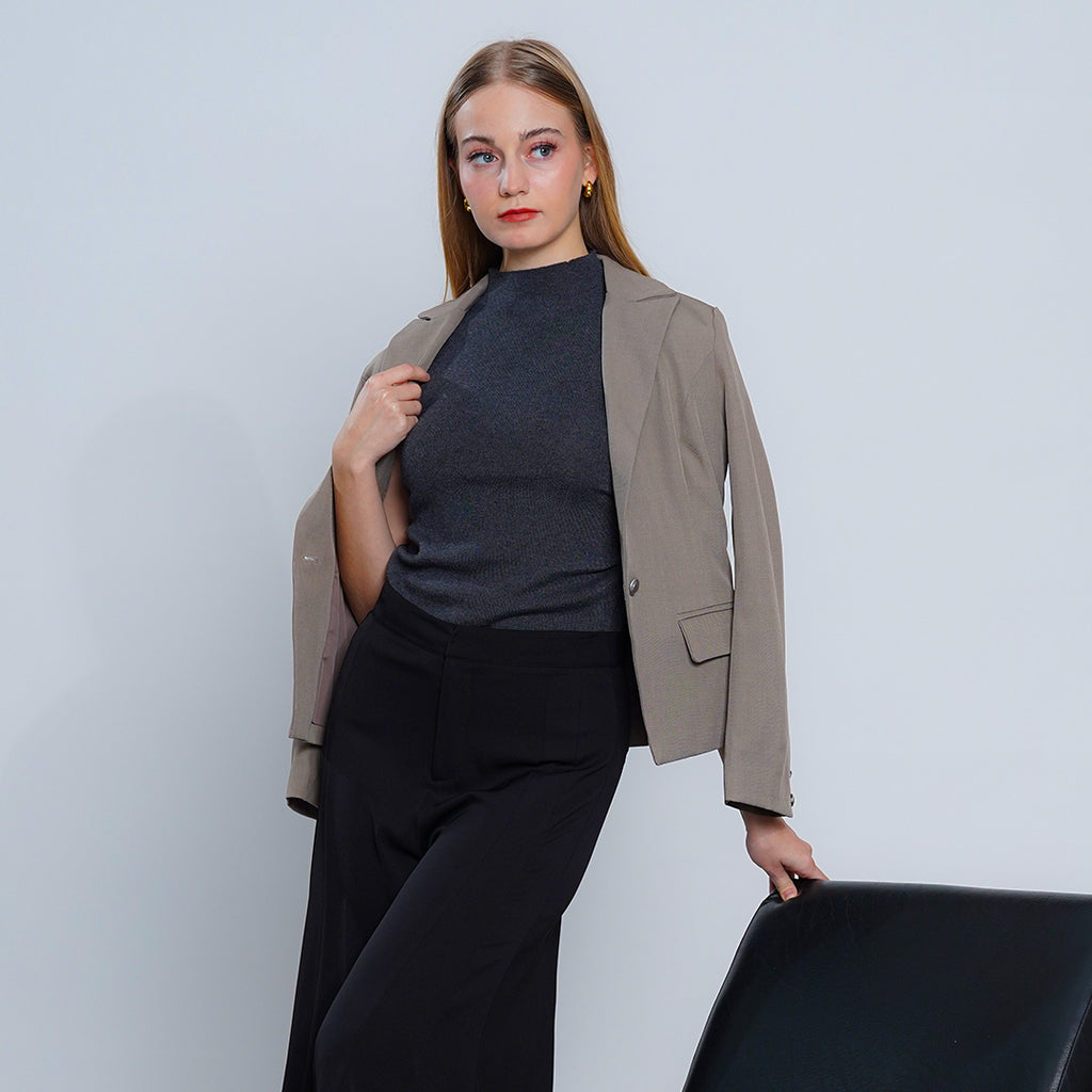 Liliana Mock-Neck Side-Split Knit