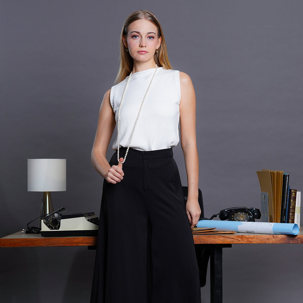 Lucinda Sleeveless Marled Knit Shell