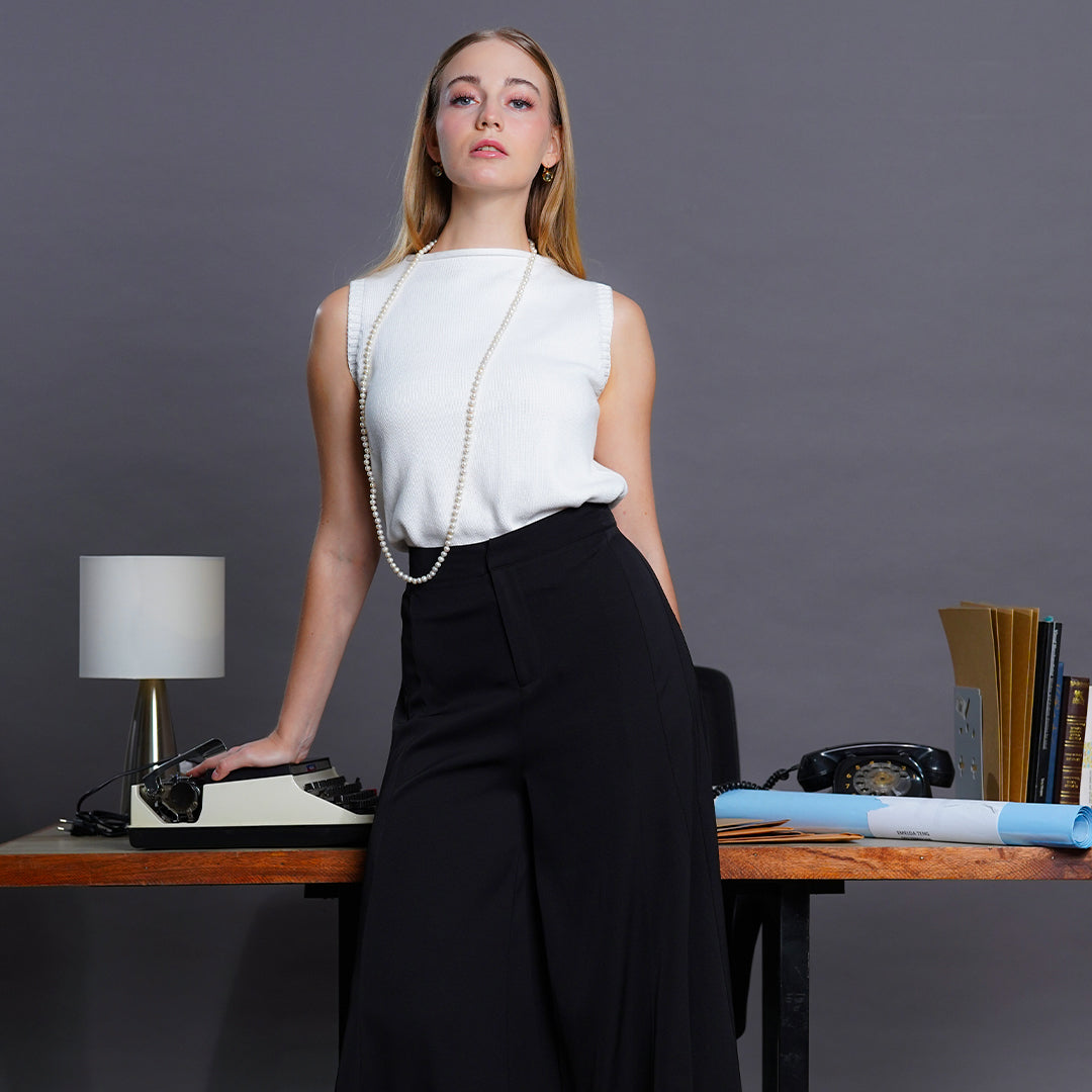 Lucinda Sleeveless Marled Knit Shell