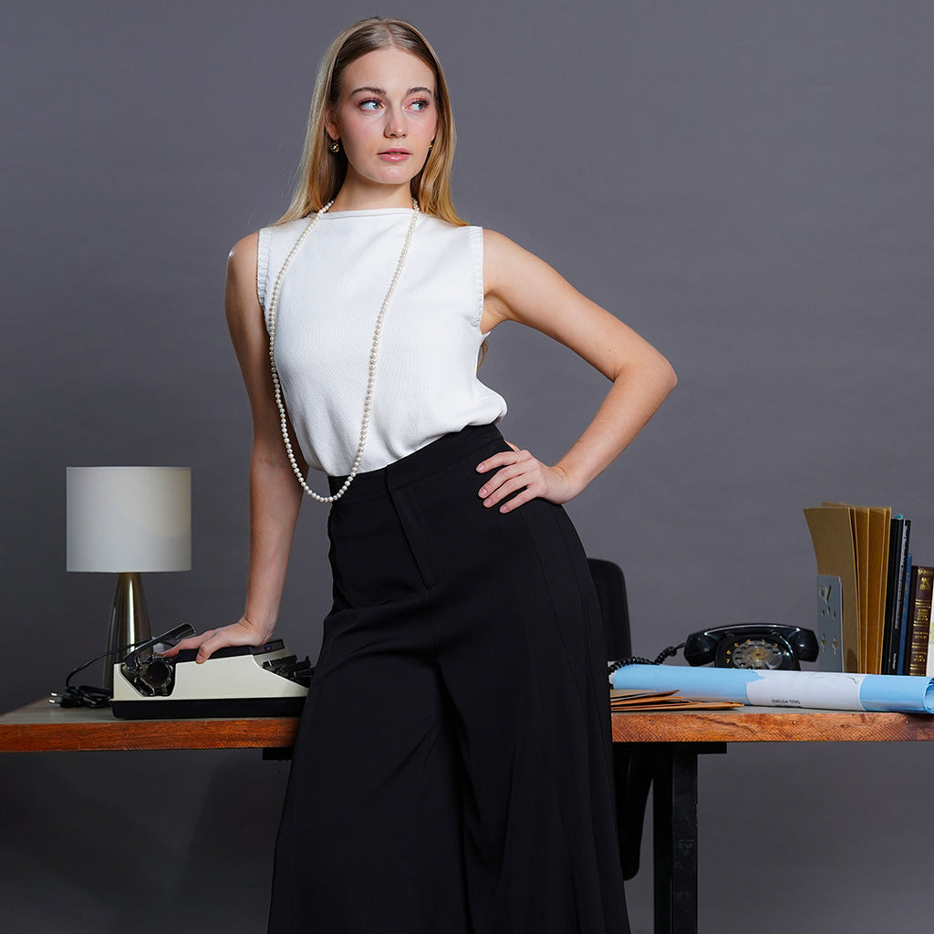 Lucinda Sleeveless Marled Knit Shell