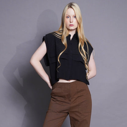 Hannah Ruffled Cropped Blouse