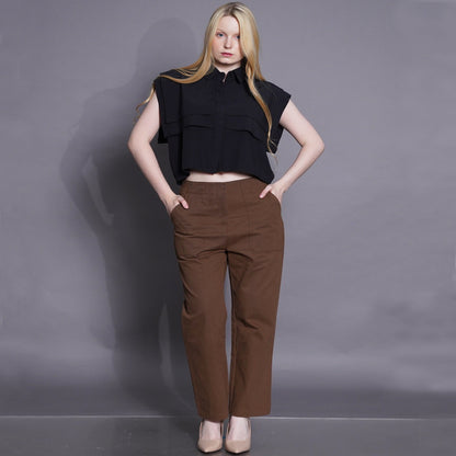 Hannah Ruffled Cropped Blouse