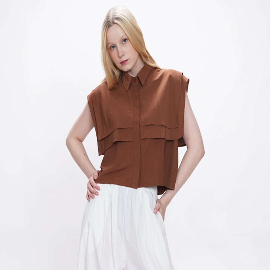Hannah Ruffled Cropped Blouse