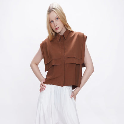 Hannah Ruffled Cropped Blouse