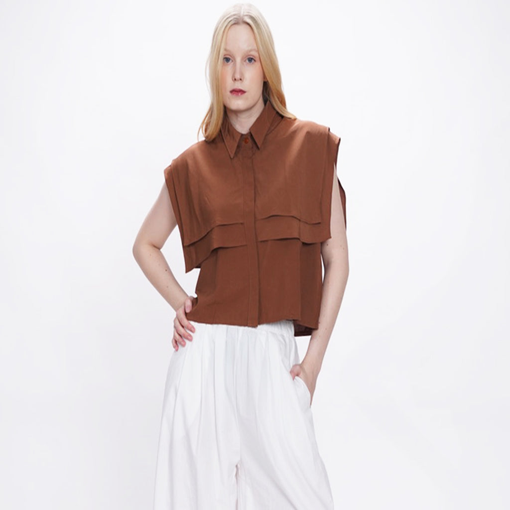 Hannah Ruffled Cropped Blouse