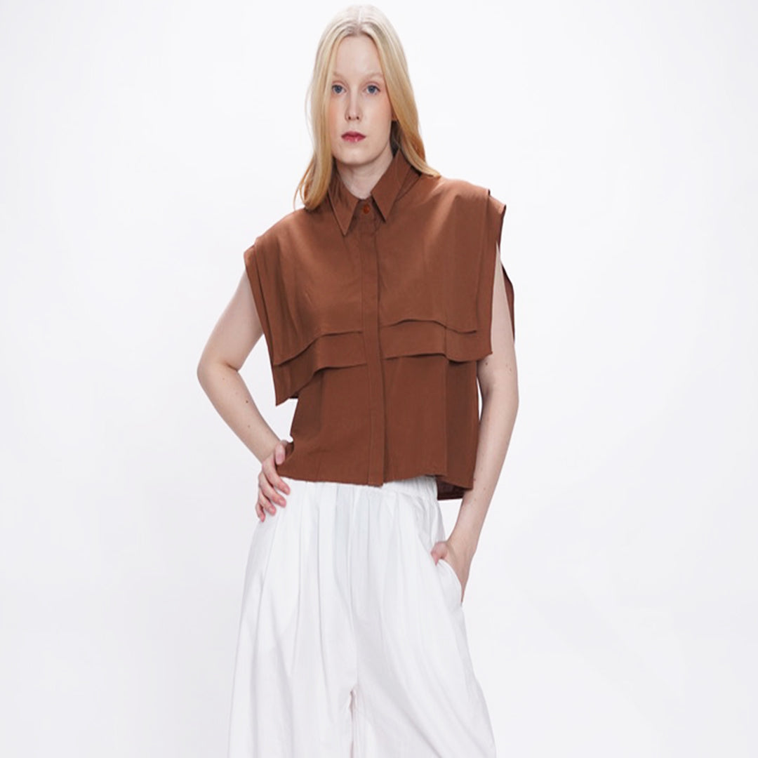 Hannah Ruffled Cropped Blouse