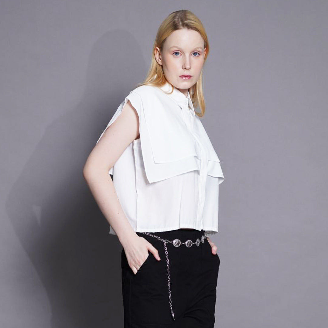 Hannah Ruffled Cropped Blouse