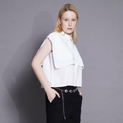 Hannah Ruffled Cropped Blouse
