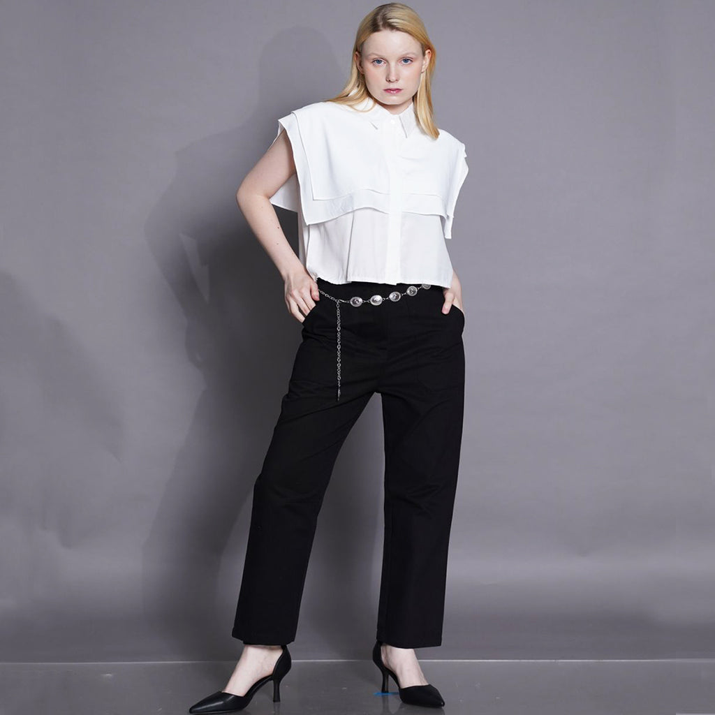 Hannah Ruffled Cropped Blouse
