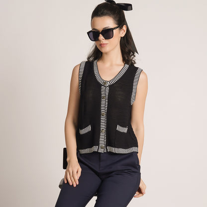 Imogen Knitted Button Vest