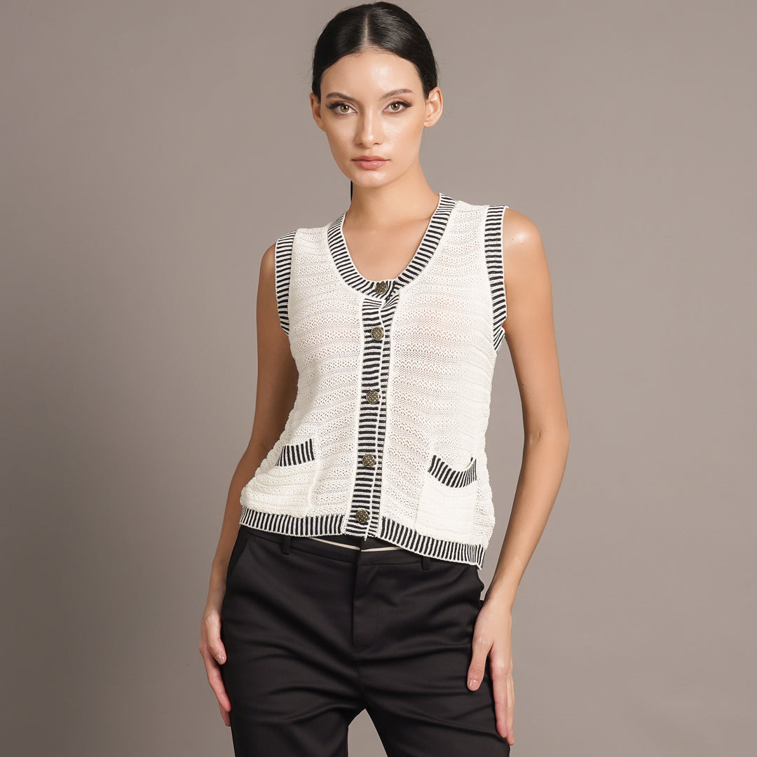 Imogen Knitted Button Vest