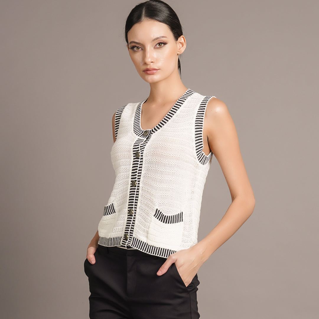 Imogen Knitted Button Vest