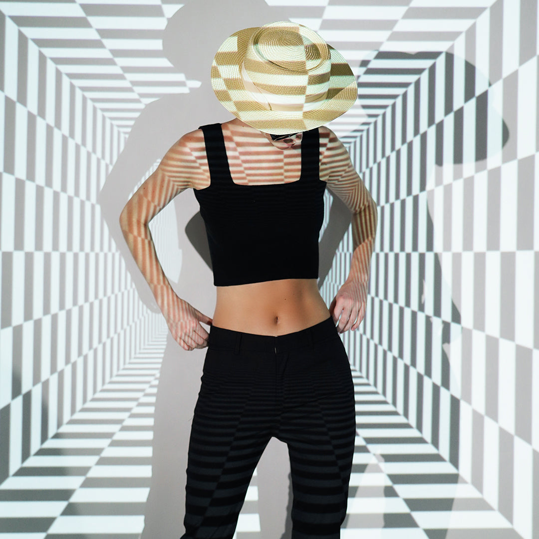 Damian Square-Neck Knit Crop Top