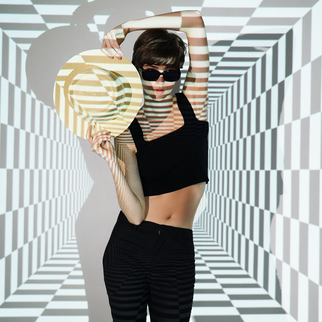 Damian Square-Neck Knit Crop Top