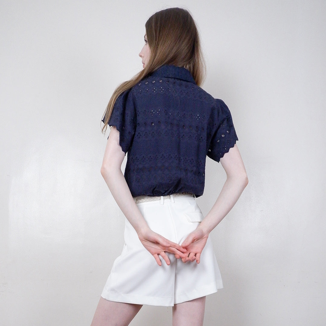 Dolly Button-Down Blouse with Tie Front