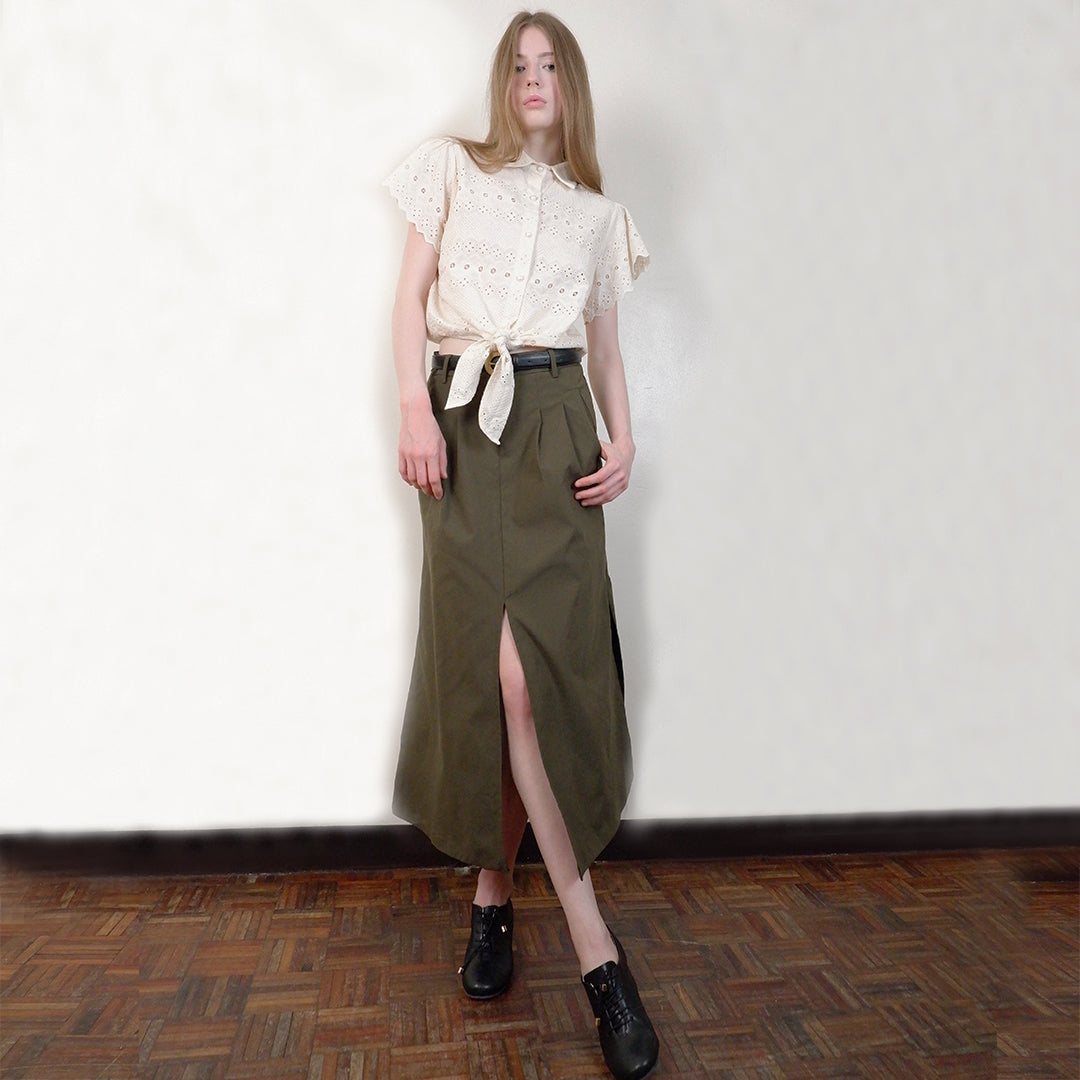 Dolly Button-Down Blouse with Tie Front