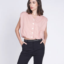Load image into Gallery viewer, Luna Cropped Button-up Shirt

