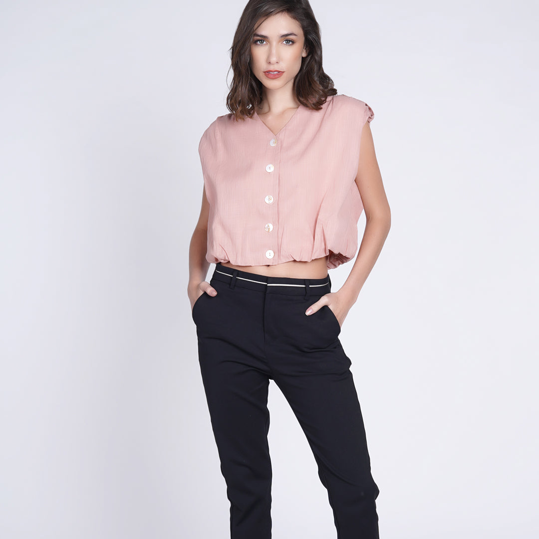 Lunna Cropped Button-up Shirt