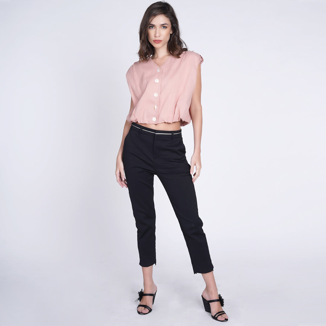 Lunna Cropped Button-up Shirt