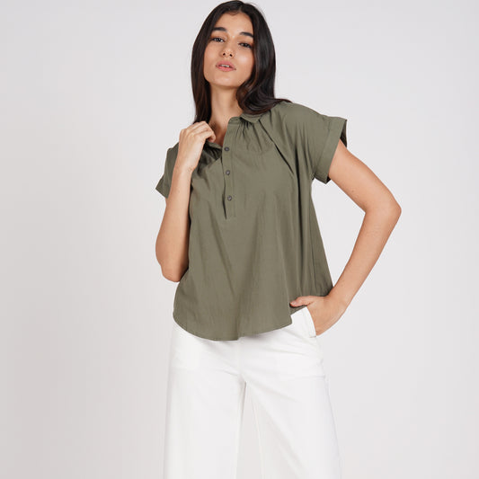 Everly Half Placket Top