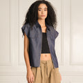 Kielo Sleeveless Denim Zip-Up Top
