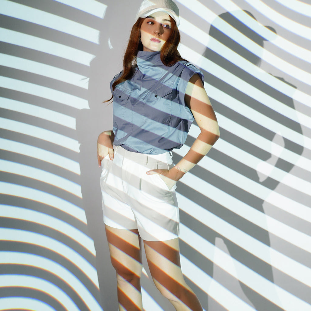 Bev Cowl Neck Buckle Shoulder Top