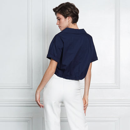 Georgia Cropped Boxy Poplin Shirt