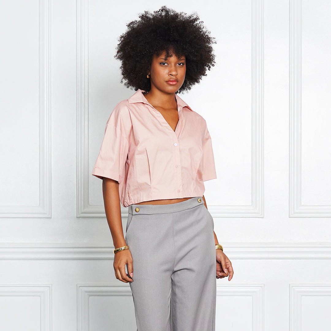 Georgia Cropped Boxy Poplin Shirt