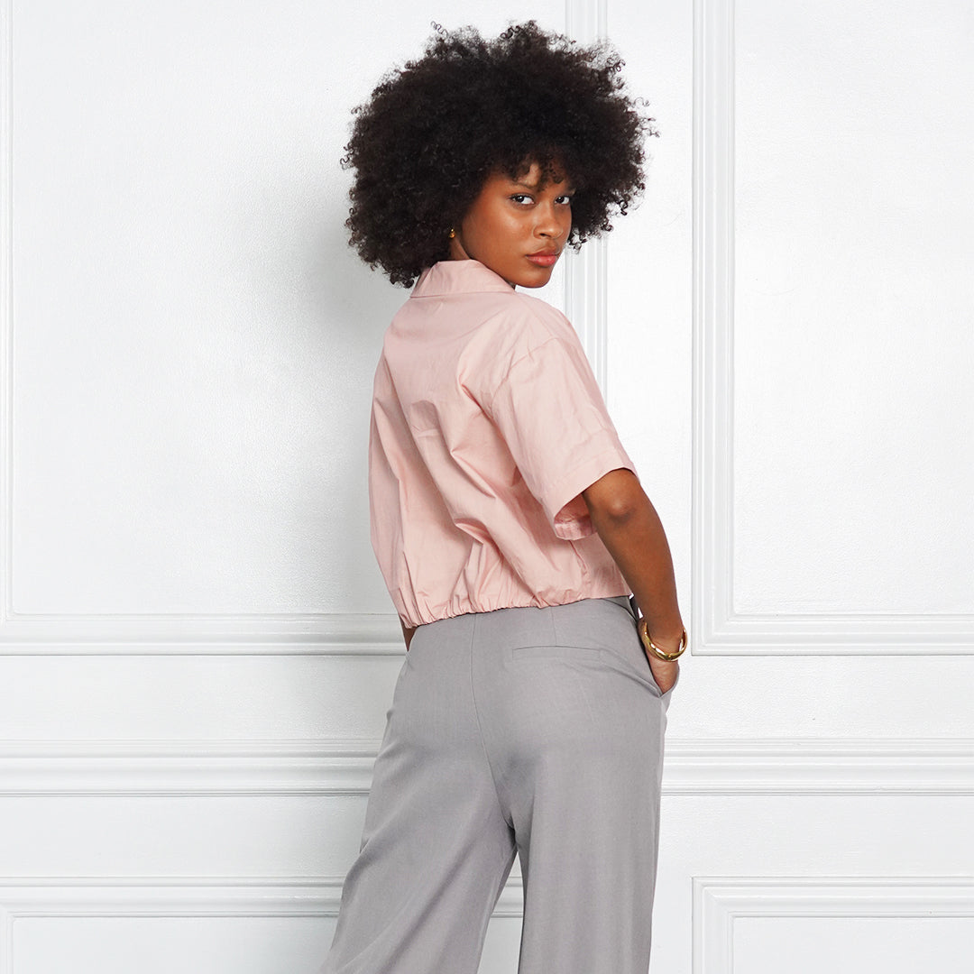 Georgia Cropped Boxy Poplin Shirt
