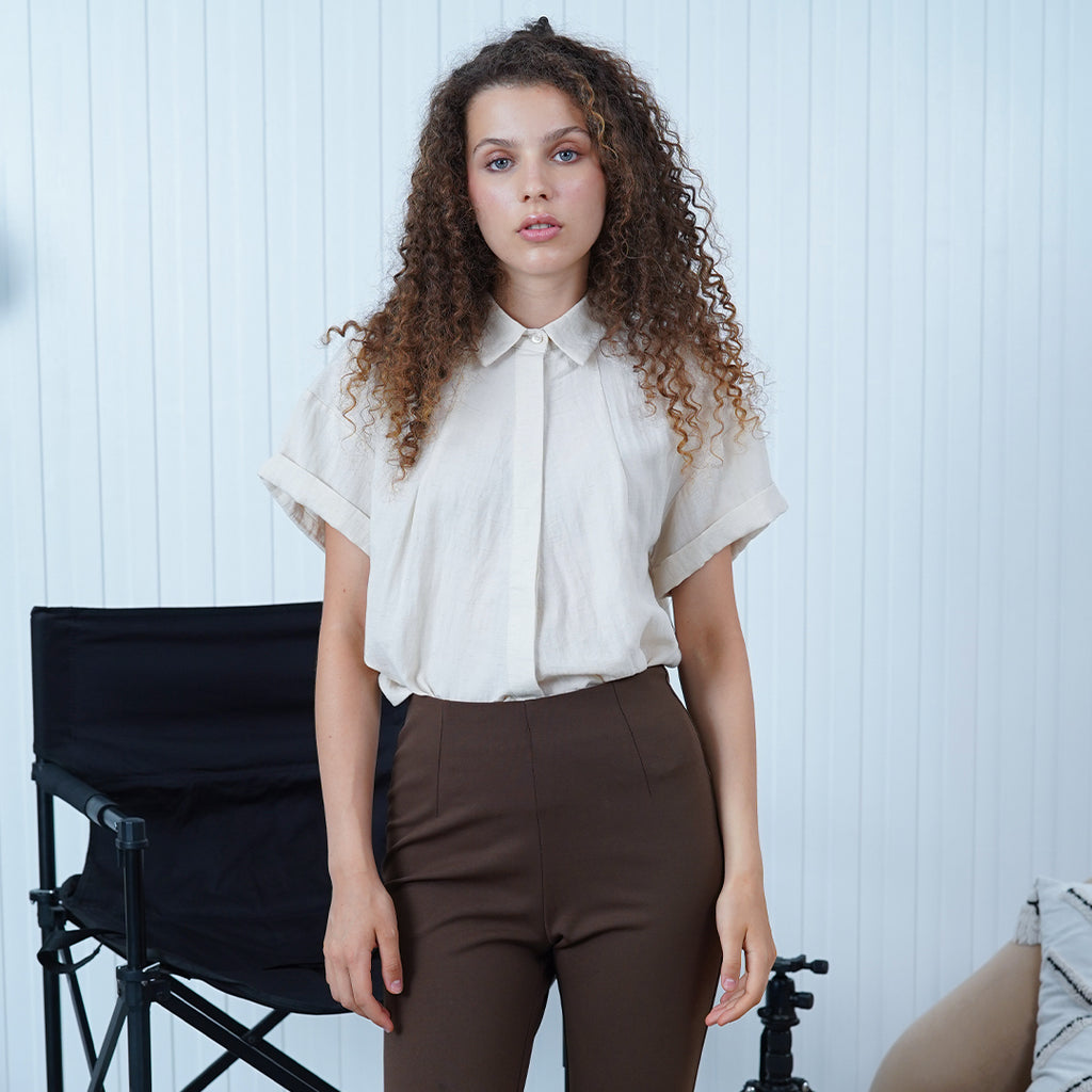 Fenny Dropped Shoulder Sleeves with Classic Collar Stand