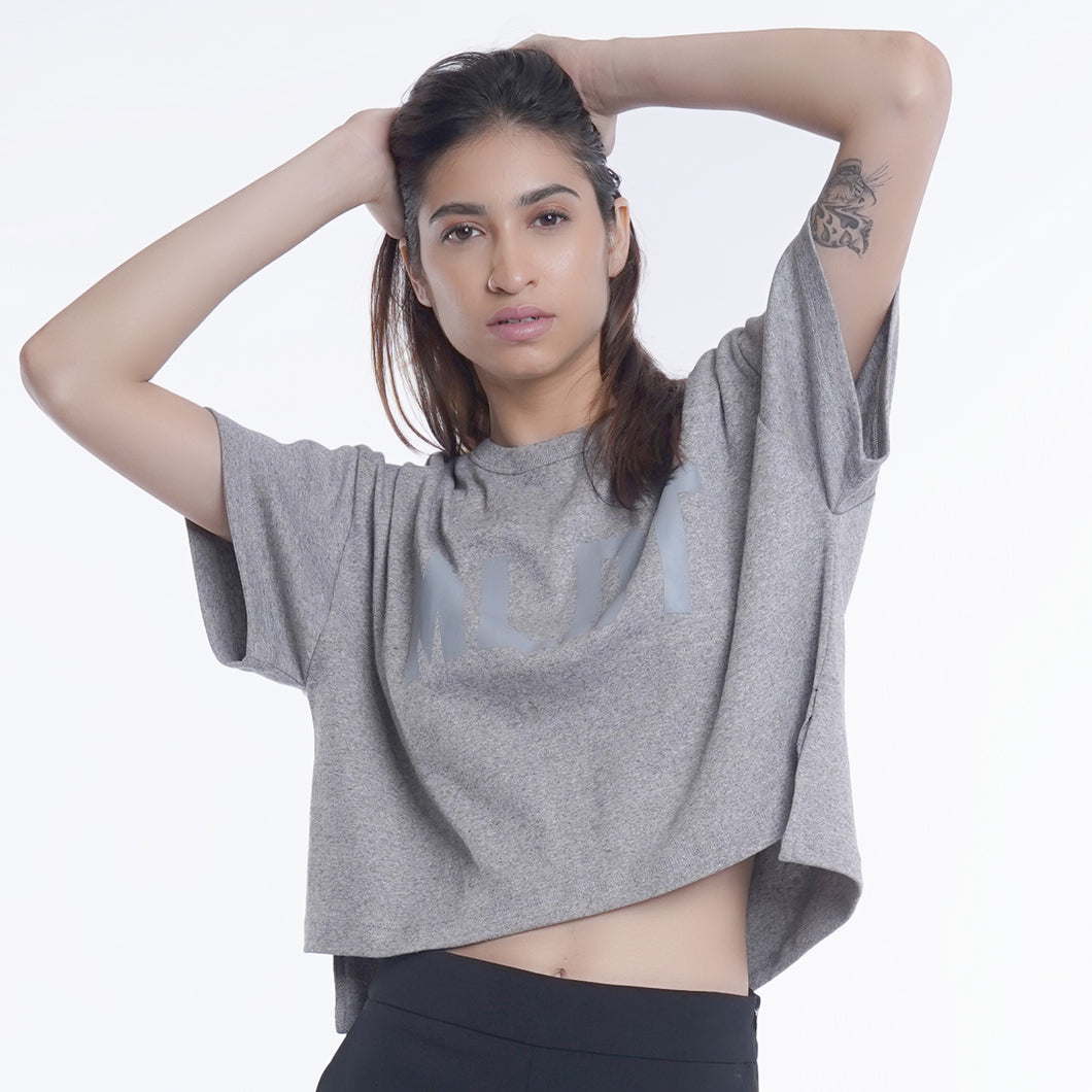 Hania Cropped Short-Sleeve Graphic T-Shirt