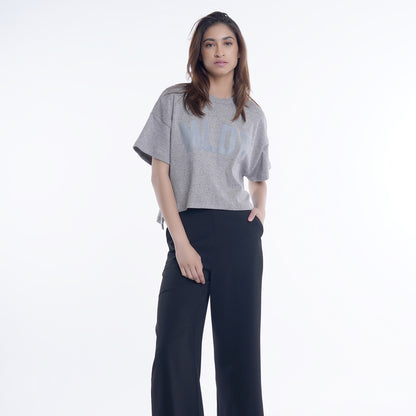 Hania Cropped Short-Sleeve Graphic T-Shirt