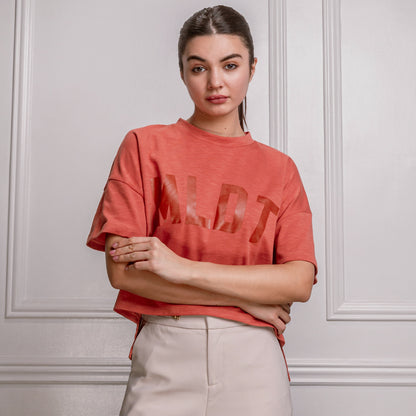 Hania Cropped Short-Sleeve Graphic T-Shirt