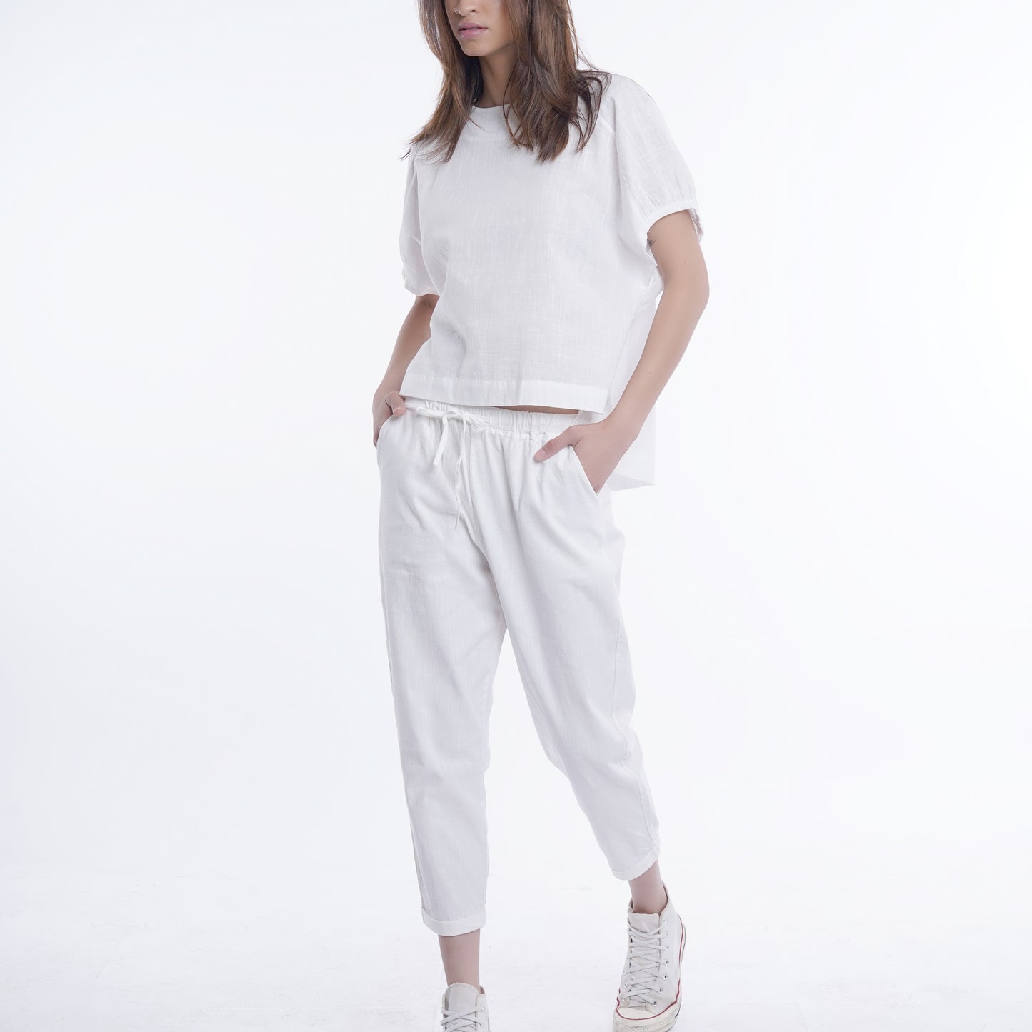 Ivanne Boat Neck Linen Top