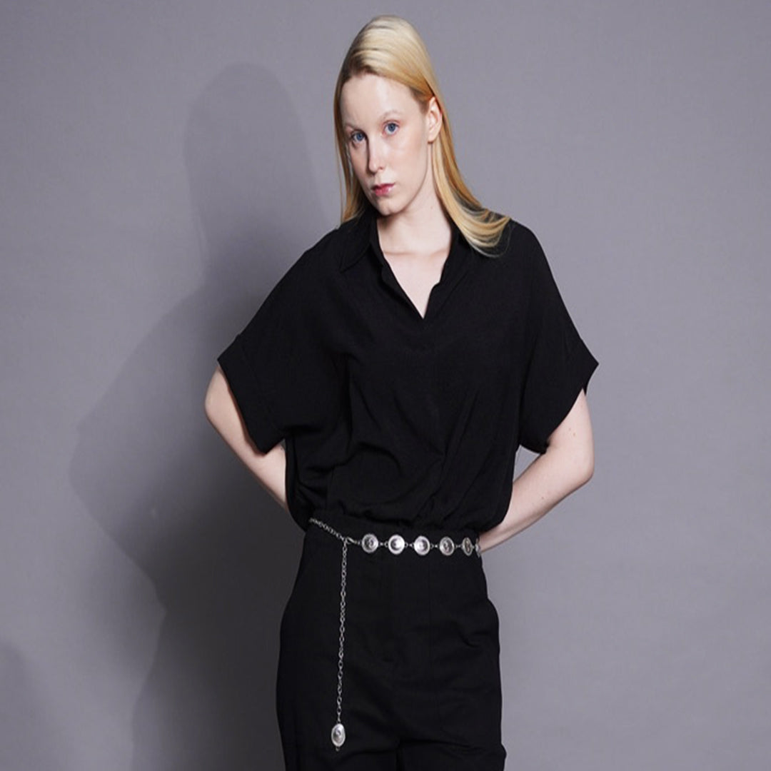 Glenda Clean Line Drape Top