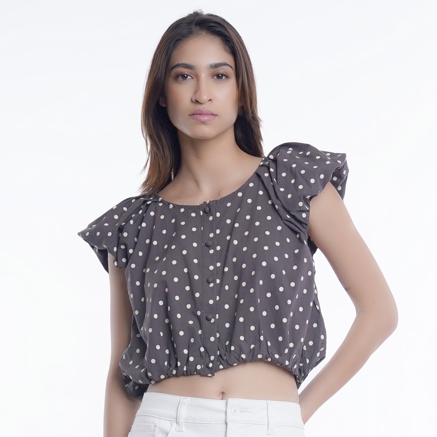 Iliza Polka Dot Print Top