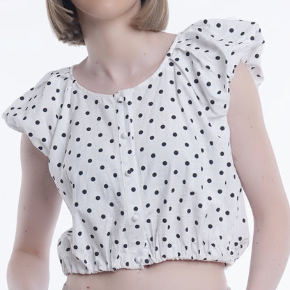 Iliza Polka Dot Print Top