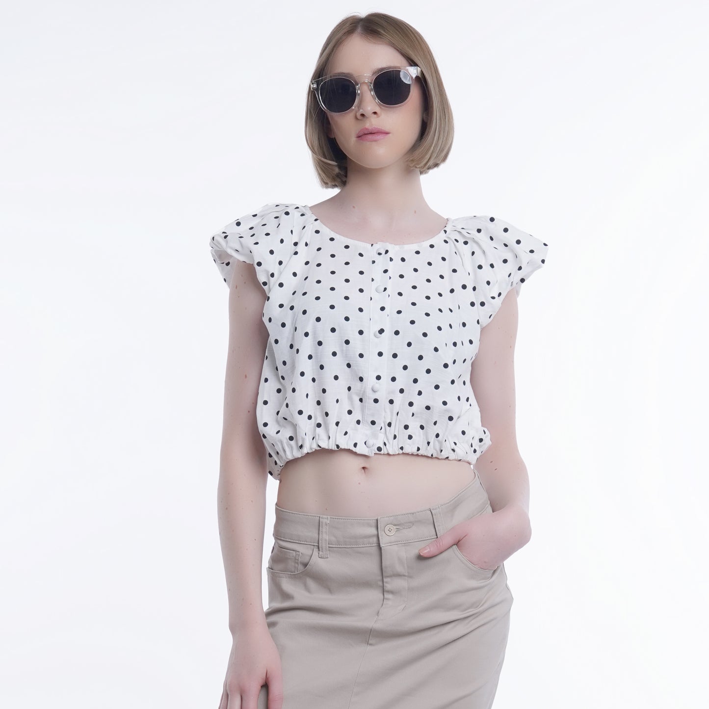 Iliza Polka Dot Print Top