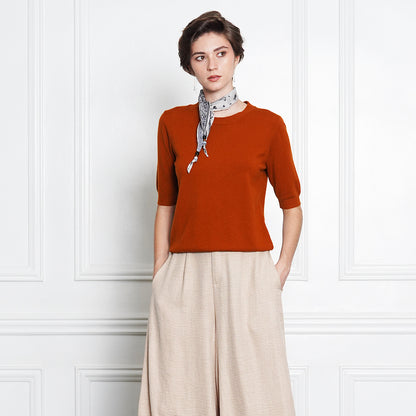 Jullian Executive Rib-Knit Blouse with scarf