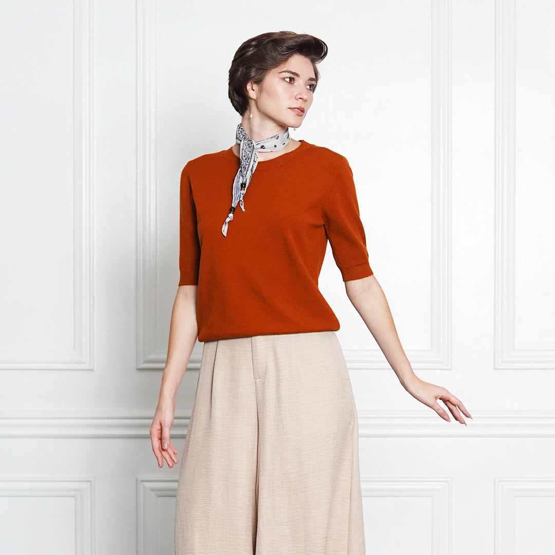 Jullian Executive Rib-Knit Blouse with scarf