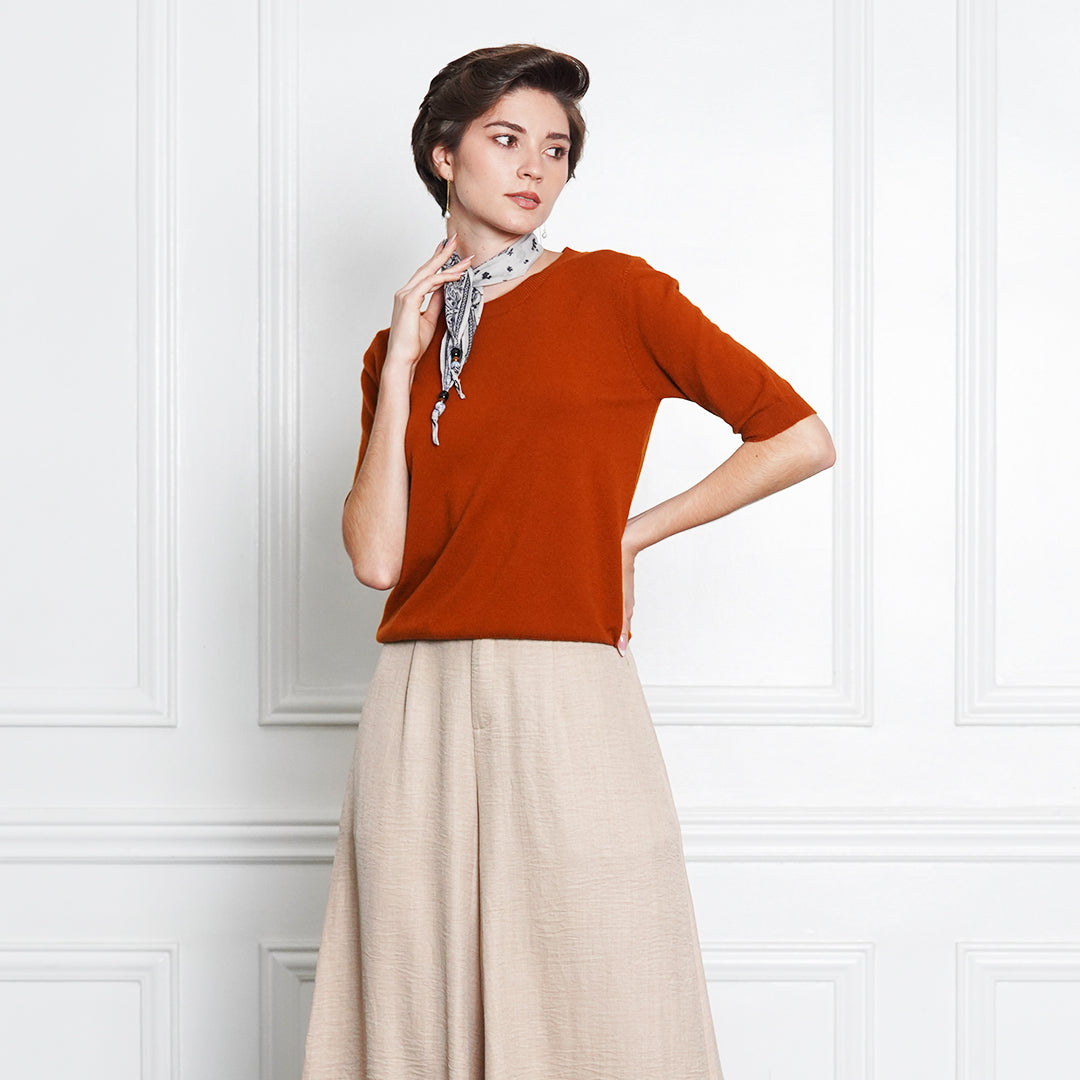 Jullian Executive Rib-Knit Blouse with scarf